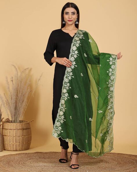 Organza Dupatta with Zari and Sequins Price in India