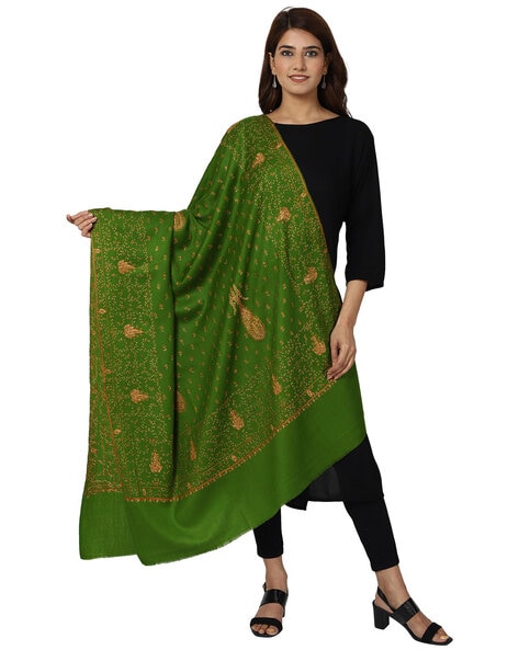 Floral Embroidery Kashmiri Shawl Price in India