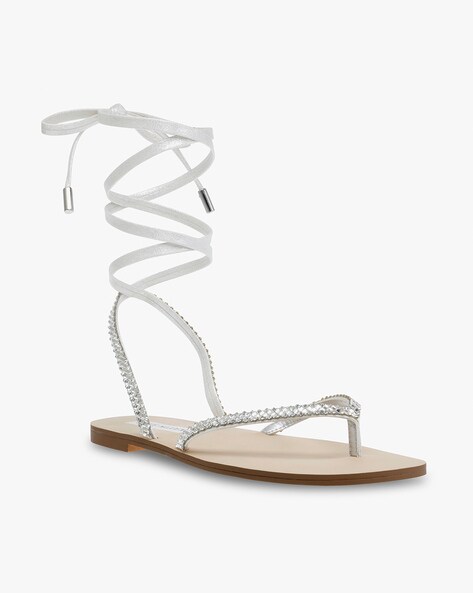 Thong lace up online sandals