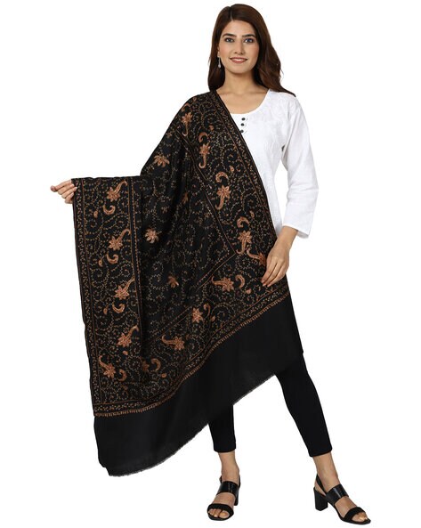 Floral Embroidered Regular Shawl Price in India