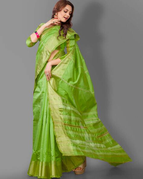 BESUCHER Traditional Jacquard woven Saree with Blouse Piece Saree