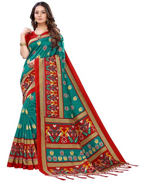 Buy Green Sarees for Women by POTHYS Online | Ajio.com