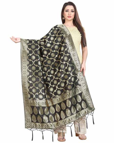 Geometric Pattern Banarasi Silk Dupatta Price in India