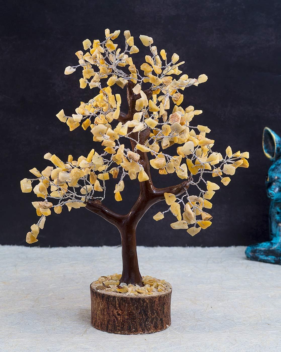 置物 COMPANY Tree of Seasons Two Moustaches 7.5 Inches Brass Kalpvriksh Tree Showpiece, Tree