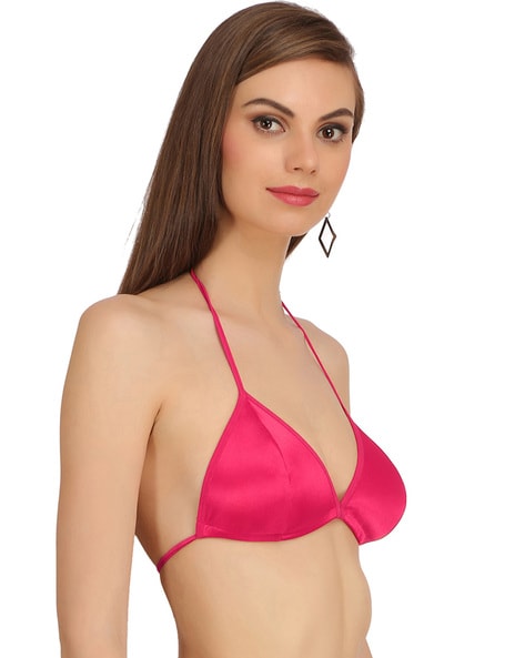 Non-Wired Non-Padded Bra with Floral Applique