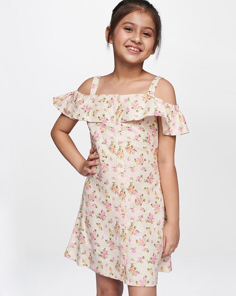 Buy Cream Pink Dresses Frocks for Girls by AND Online Ajio