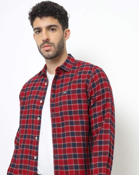 Buy Red & Blue Shirts for Men by The Indian Garage Co Online 