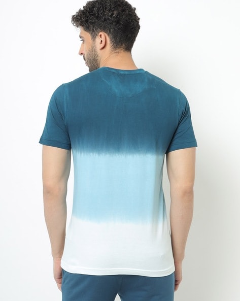 Abstract Blue Shades Ombre Flowers Men's Short Sleeve T-Shirt 3D Print  Fashion Crew Neck Tee Shirt Tops at  Men's Clothing store