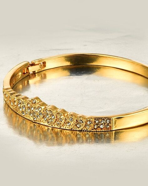 Buy Glowzi Stainless Steel Gold Kada Bracelet for Women & Girls (Free Size,  Gold) at Amazon.in