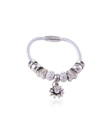 Couture Style Charm Bracelet Silver