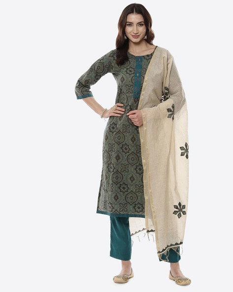 Indian Cotton Unstitched Dress Material Price in India