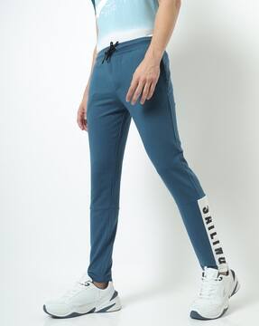 Buy Teal Blue Track Pants for Men by 