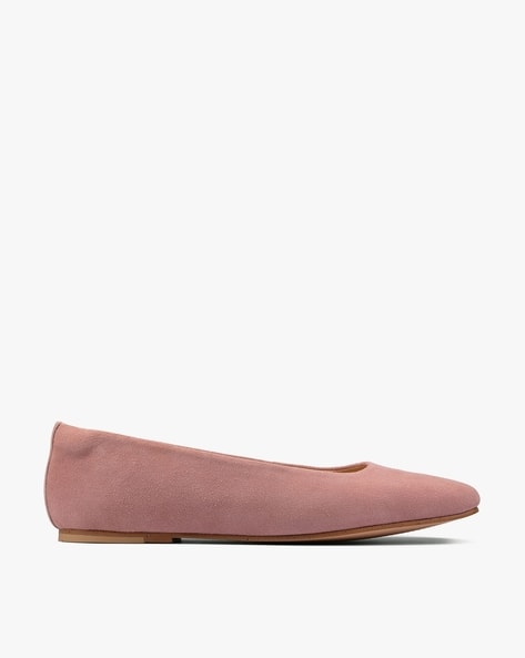 CLARKS Square-Toe Slip-On Ballerinas