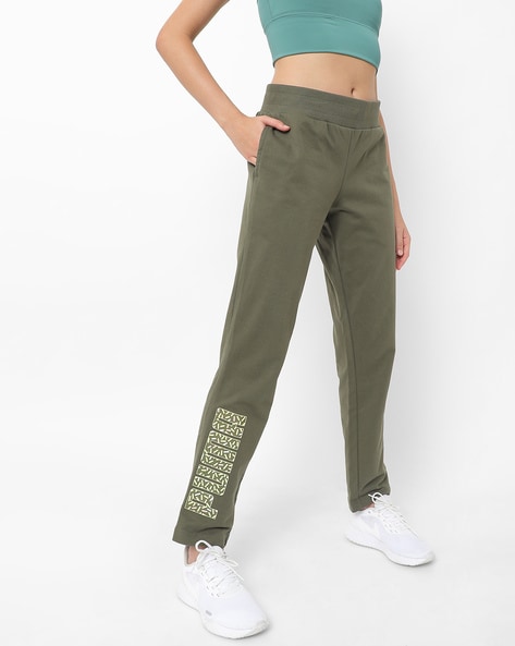 Straight Track Pants with Logo Print