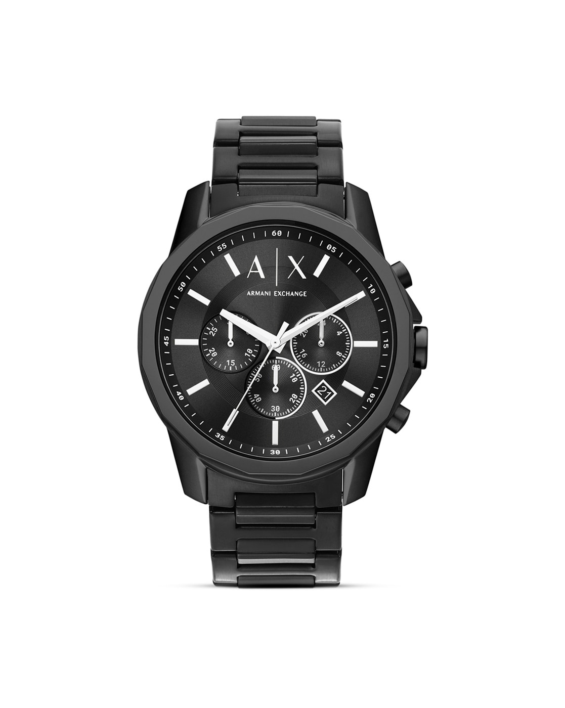 armani exchange men black analogue watch