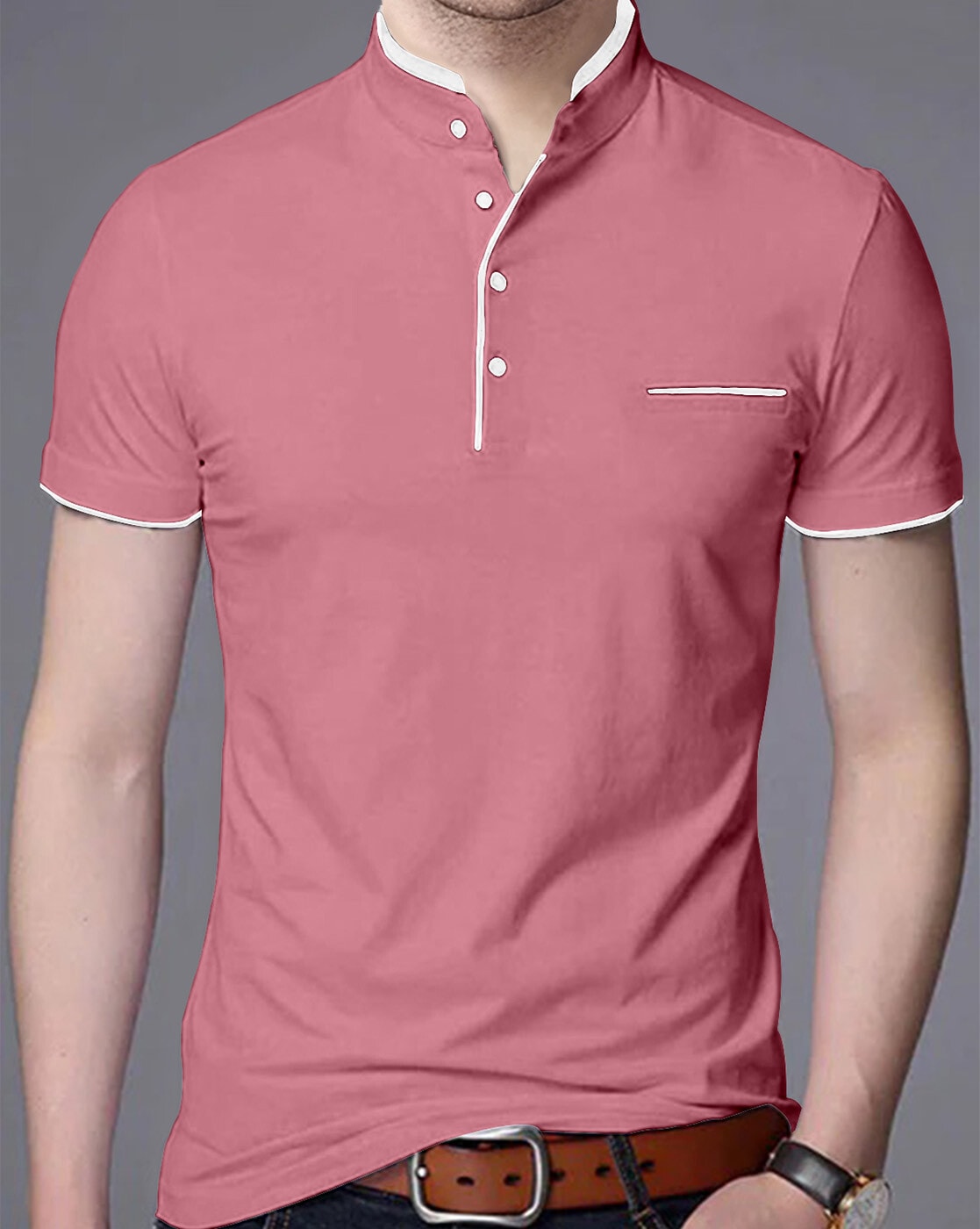 Buy Peach & white Tshirts for Men by AUSK Online | Ajio.com