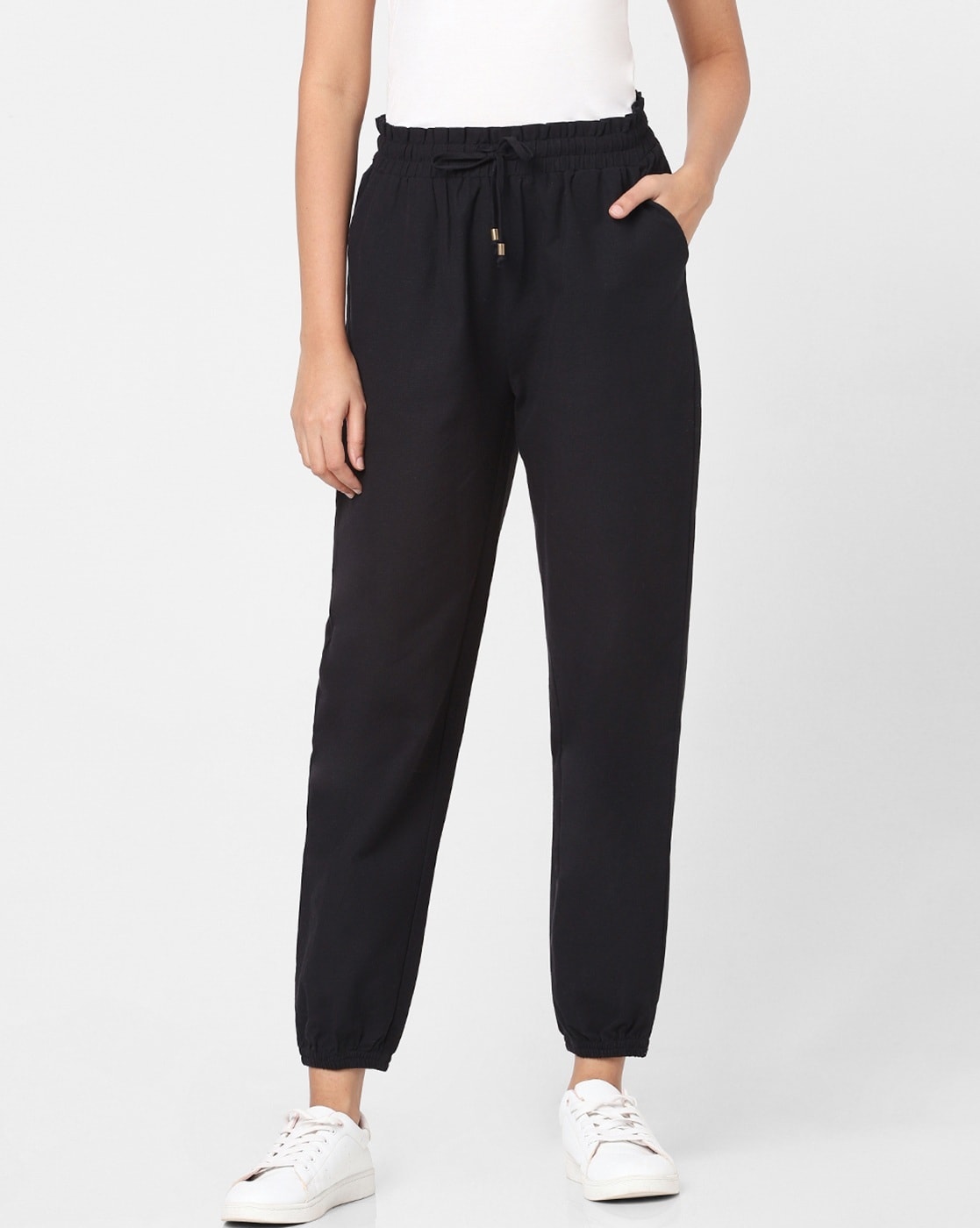 Buy Black Trousers & Pants for Women by Styli Online | Ajio.com