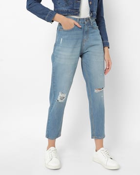 distressed womens jeans