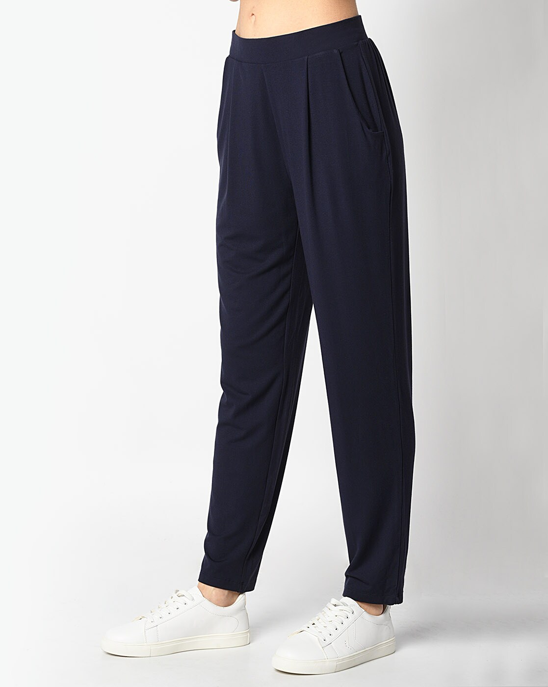 Buy Navy Blue Trousers & Pants for Women by Marks & Spencer Online