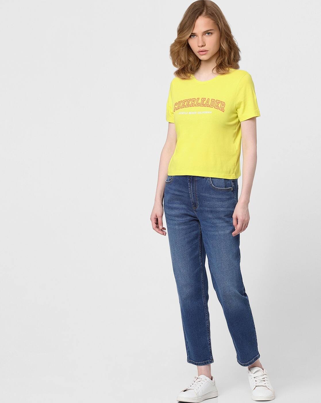 Typographic Print Round-Neck T-Shirt