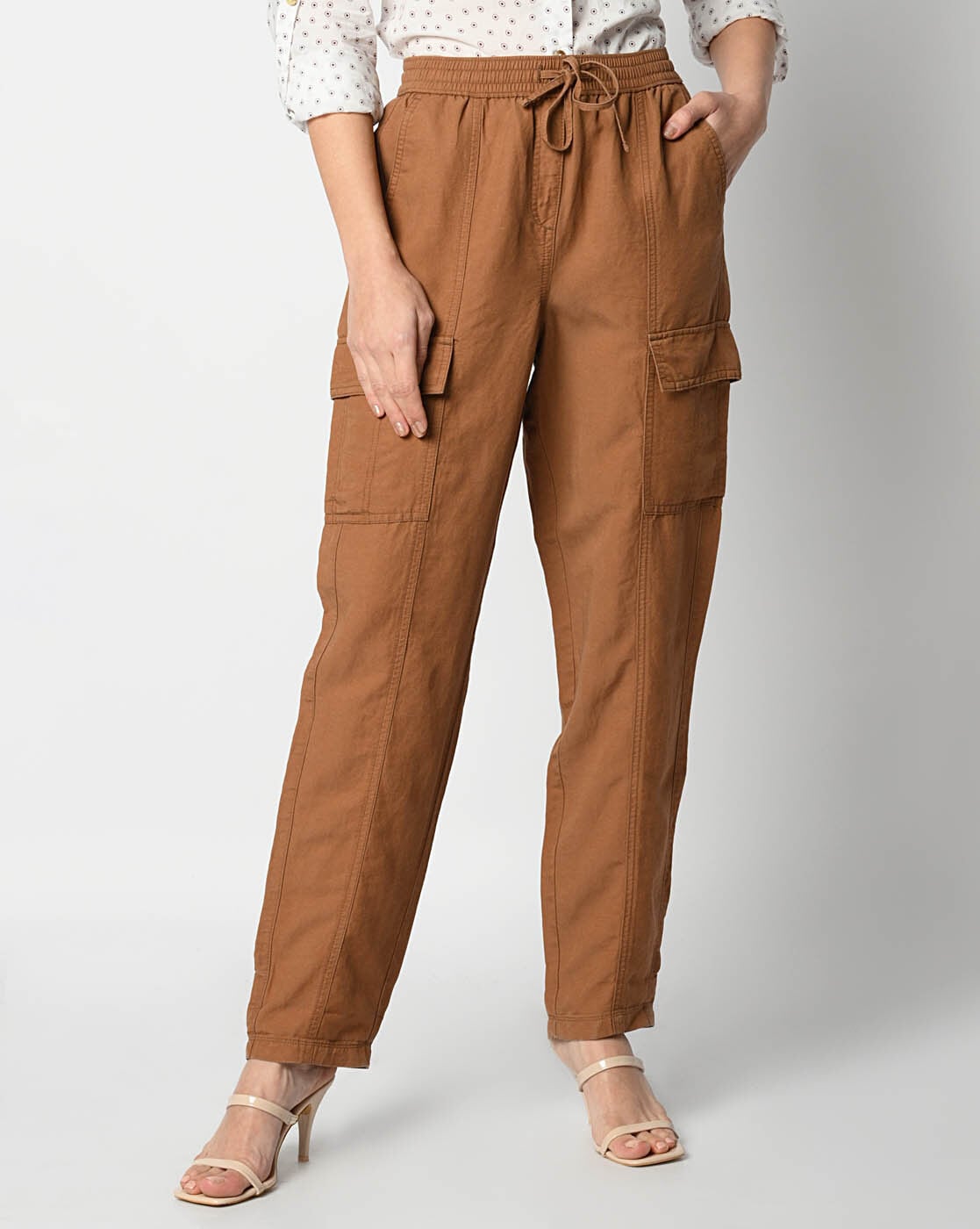 Buy IVOC Brown Cotton Slim Fit Mid Rise Cargo Pants for Women Online @ Tata  CLiQ