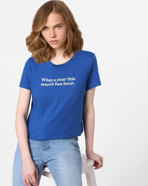 JDY BY ONLY Typographic Print Round-Neck T-Shirt