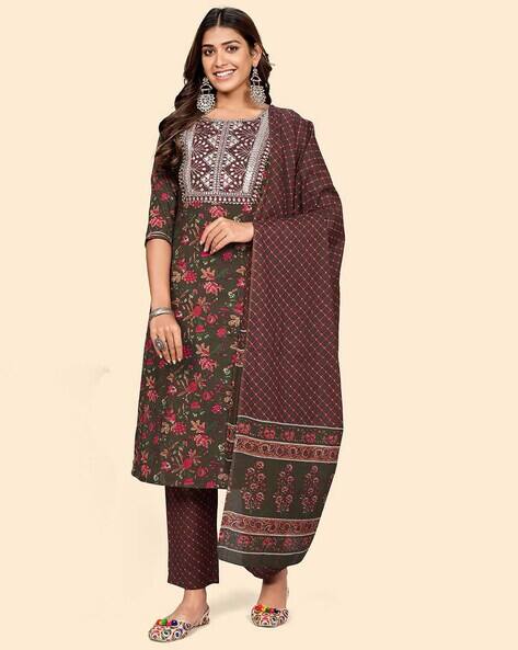 Buy Olive Kurta Suit Sets for Women by 