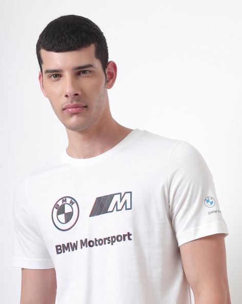 BMW M Motorsport Logo Print Crew Neck T shirt