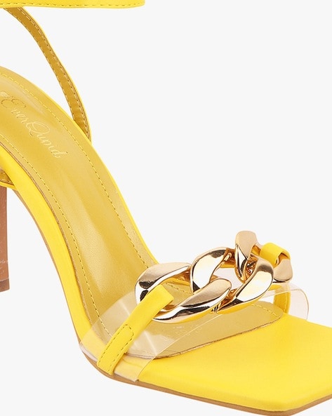Amazon.com | Square Open Toe Kitten Heels Sexy Gold Chain Heels for Women Ankle  Strap Zipper Pump Heels Black | Pumps