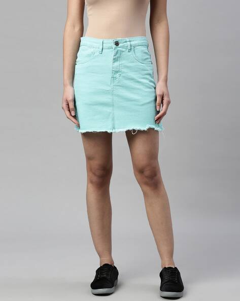 Buy Blue Skirts for Women by ZHEIA 