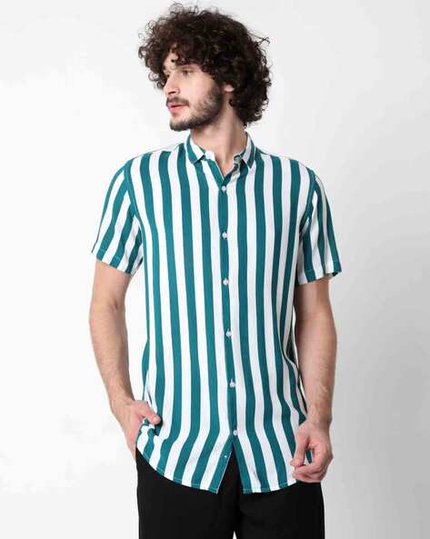 Stripes Classic Shirt with Spread Collar