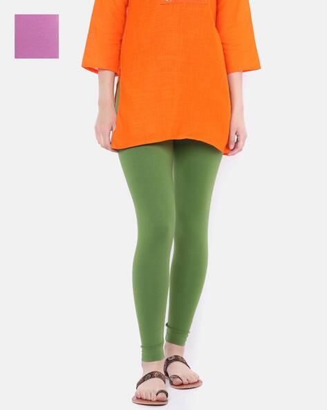 Buy Green \u0026 Purple Leggings for Women 