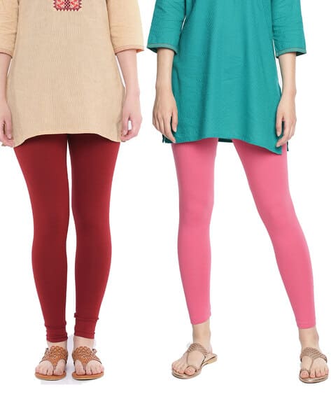 Buy Maroon \u0026 Pink Leggings for Women by 