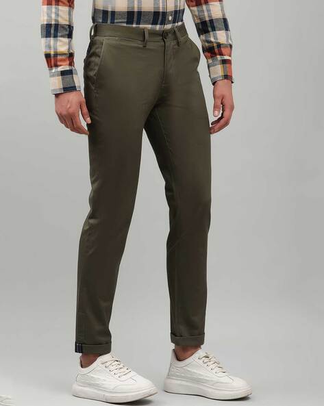Ben Sherman Cotton Linen Slim Taper Trouser In Dark Khaki | MYER