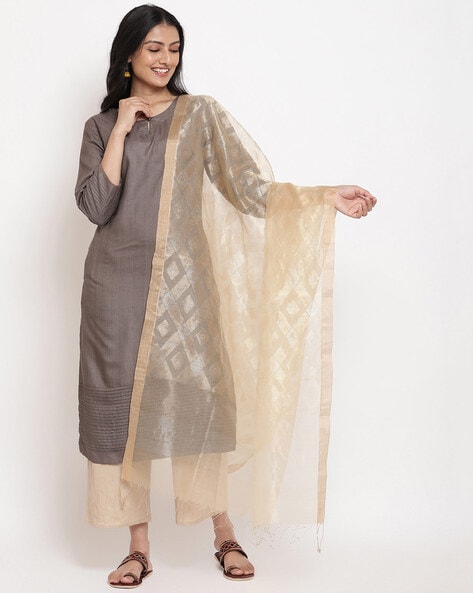 Geometric Pattern Woven Dupatta Price in India