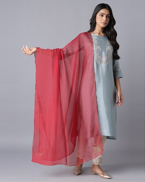 Sheer Dupatta with Embroidery Price in India