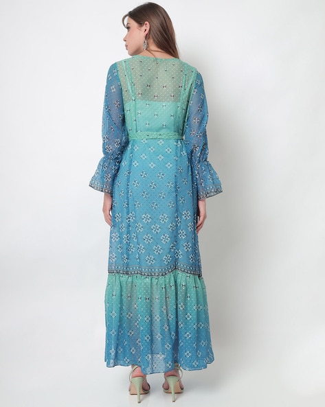 Global desi 2024 blue maxi dress