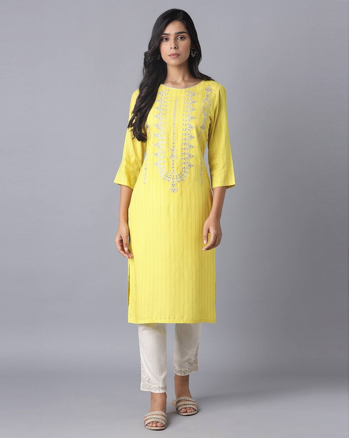 w kurti yellow