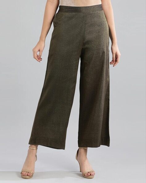 Ankle-Length Palazzos with Semi-Elasticated Waist Price in India