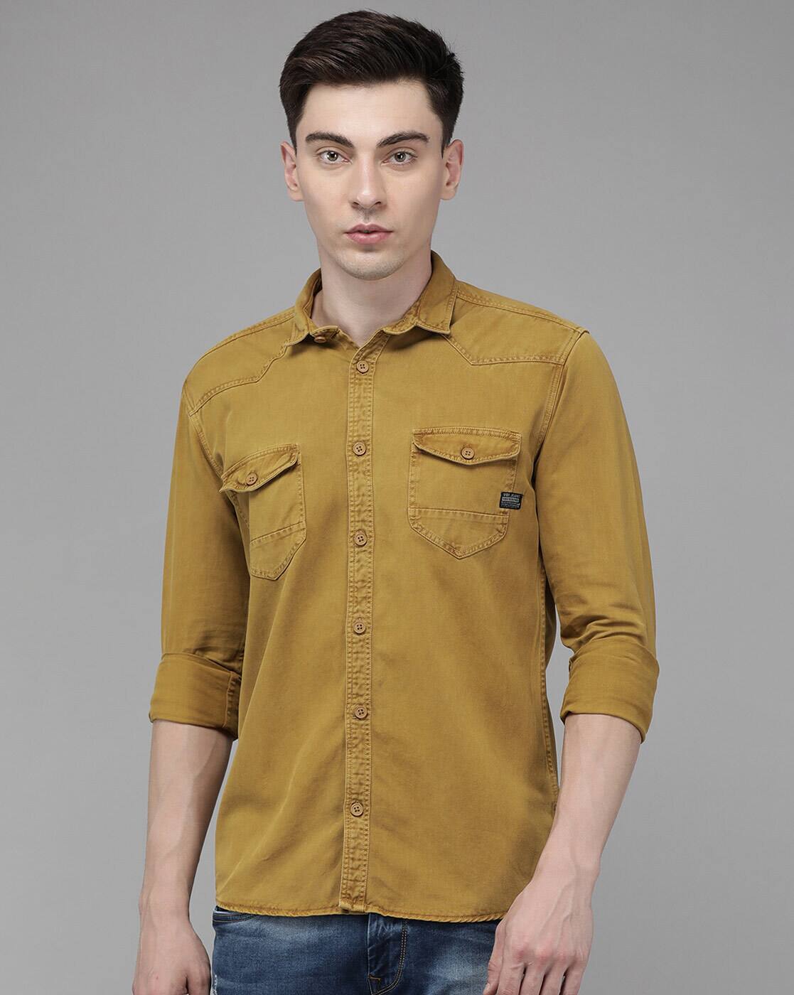 Buy Khaki Shirts for Men by VOI JEANS 