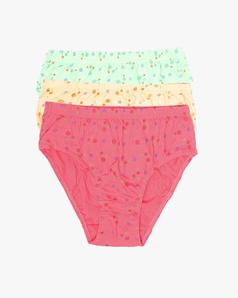 Buy Clovia Multicolour graphic Cotton Pack of 3 Hipster Panty