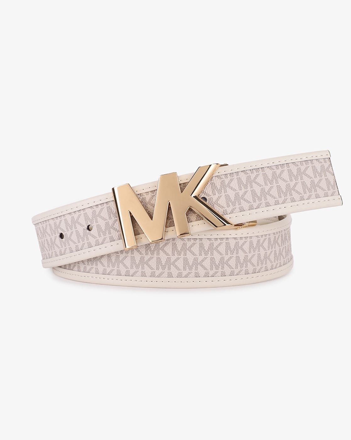 Cinturón Reversible Michael Kors Mujer Rosa Logo Y Cuero Sintético