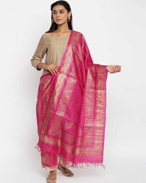 Woven Dupatta with Tassels Price in India