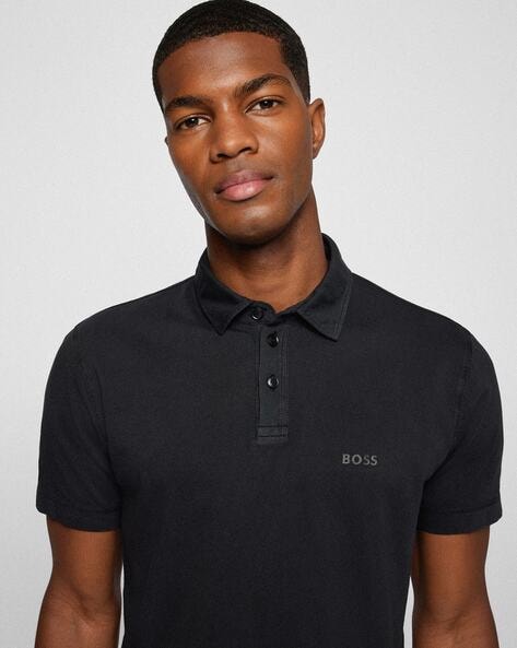 Buy BOSS Organic Cotton Polo T shirt with Sun Bleached Effect