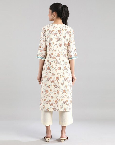 Printed Neck Design Cotton Suit, Straight at Rs 835 in New Delhi
