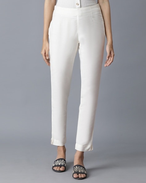 Pants with Semi-Elasticated Waistband Price in India