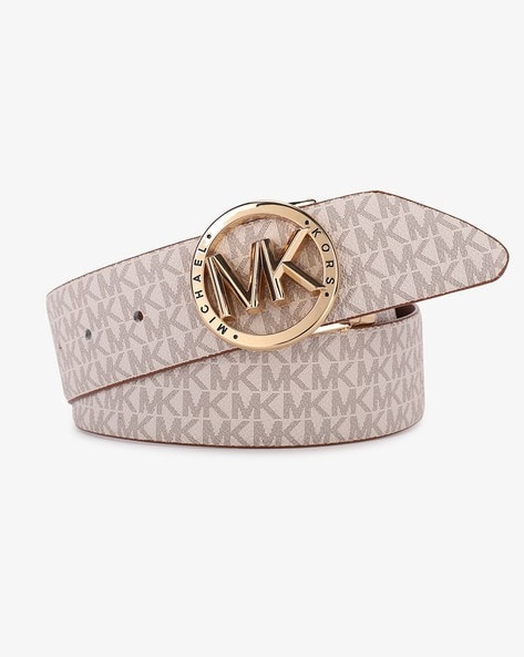 Buy Michael Kors Logo Print Reversible Leather Belt, Beige & Brown Color  Women
