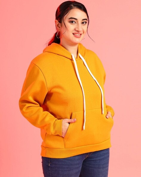 Plus size outlet mustard hoodie