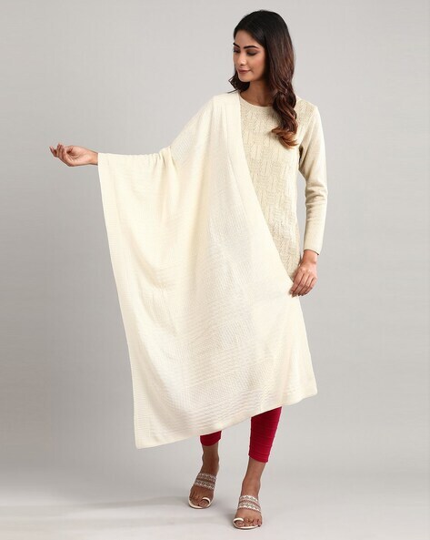 Textured Dupatta with Ribbed Edges Price in India