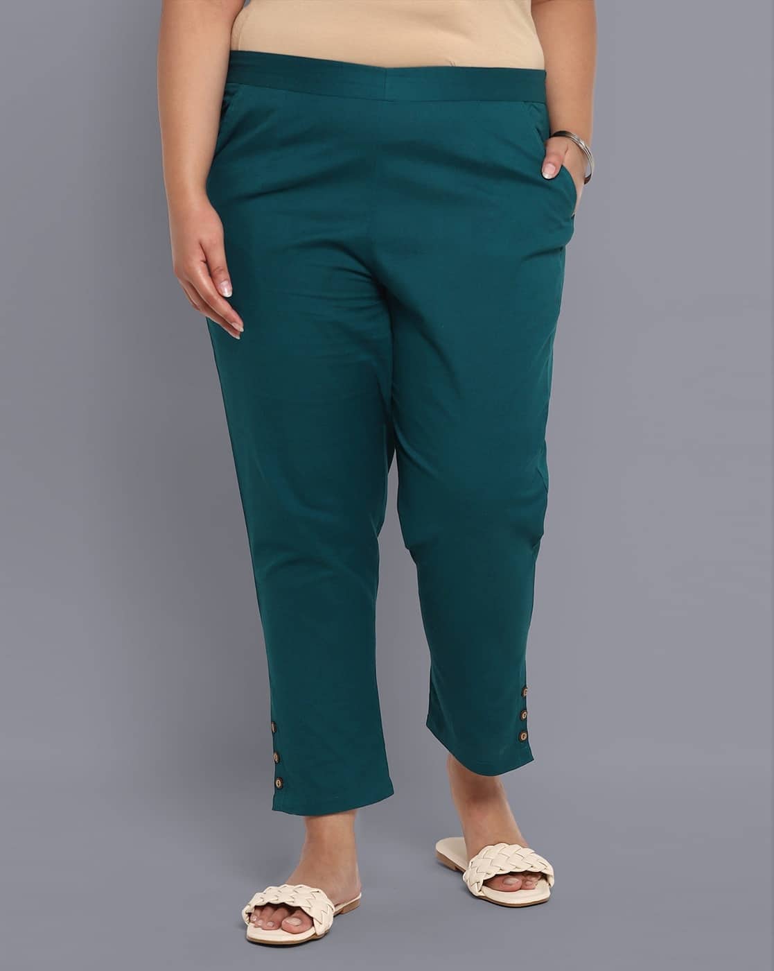 Buy Green Pants for Women by AURELIA 